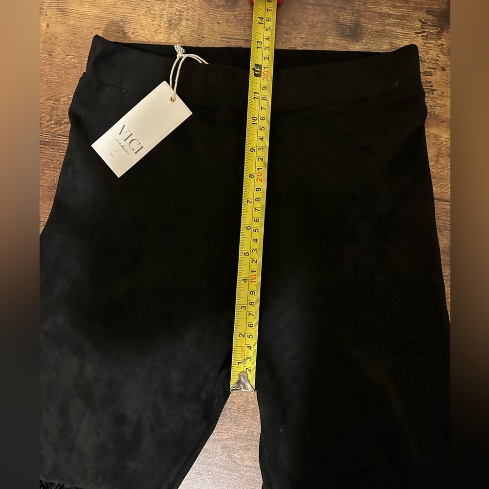 💜Vici Collection💜Hudson High Rise Faux Suede Leggings-Black - Picture 11 of 12